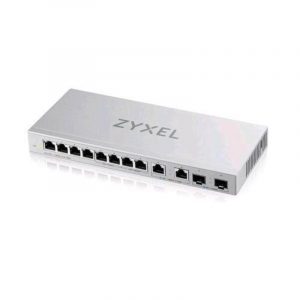 Zyxel xgs1010-12-zz0102f switch di rete non gestito 8 porte lan rj-45 full duplex 10/100/1.000 mbps + 2 porte 2.500 mbps + 2 slot sfp+ grigio
