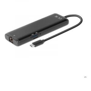 Club3d csv-1597 hub usb type-c 8-in-1 mst dual 4k 60hz travel dock hdmi 8k 30hz displayport 8k 30hz 2xusb-a 1xrj-45 1xusb-c pd 3.0 slot sd/ microsd black