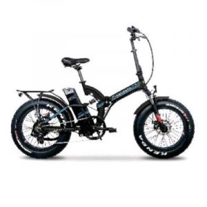 Argento bimax plus bicicletta elettrica a pedalata assistita 250w ruote da 20 x 4 velocita` 25km/h autonomia 30/70 km nero blu