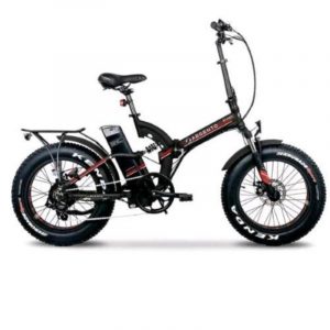 Argento bimax plus bicicletta elettrica a pedalata assistita 250w ruote da 20 x 4 velocita` 25km/h autonomia 30/70 km nero rosso
