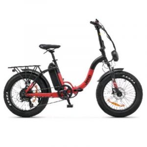 Jeep phoenix bicicletta elettrica pieghevole 250w ruote da 20 autonomia 70 km freni a disco con portapacchi nero rosso