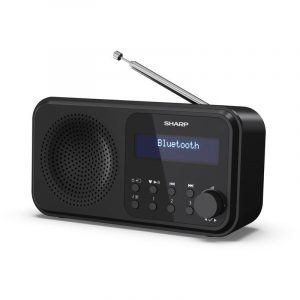 Sharp dr-p420(bk) radio digitale portatile dab dab+ fm con rds bluetooth 5.0 funzione sveglia jack 3.5mm alimentazione usb o batteria con antenna telescopica nero