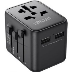 ADATTATORE UNIVERSALE TRAVEL BK US/EU/AUS/UK PLUGS 2*USB PORTS