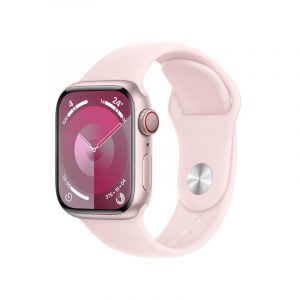 Apple Watch Series 9 GPS + Cellular Cassa 41mm in Alluminio Rosa con Cinturino Sport Confetto - M/L