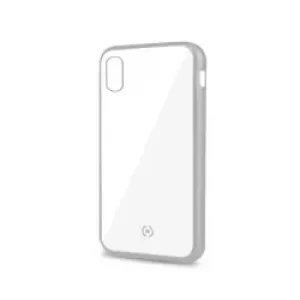 Celly Laser Matt custodia per cellulare 15.5 cm (6.1") Cover Trasparente, Argento