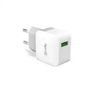 Celly TCUSBTURBO Caricabatterie per dispositivi mobili Telefono cellulare, Smartphone Bianco AC Interno
