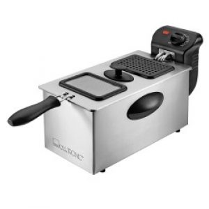 Clatronic FR 3587 Singolo 3 L Indipendente 2000 W Friggitrice Nero, Stainless steel