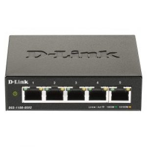 D-Link DGS-1100-05V2 switch di rete Gestito L2 Gigabit Ethernet (10/100/1000) Nero