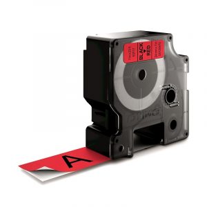 DYMO D1 - Standard Etichette Nero su rosso 24mm x 7m