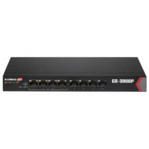 Edimax GS-3008P switch di rete Gestito Gigabit Ethernet (10/100/1000) Supporto Power over (PoE) Nero