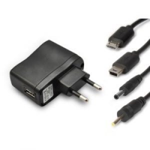 Hamlet Universal Kit alimentatore da parete per tablet e smartphone 4 in 1 con connettori