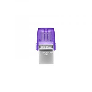 Kingston Technology DataTraveler microDuo 3C unità flash USB 256 GB Type-A / Type-C 3.2 Gen 1 (3.1 1) Stainless steel, Porpora
