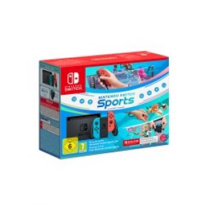 Nintendo Switch con Joy-Con Rosso Neon e Blu + Sports fascia per la gamba Tre mesi di Online