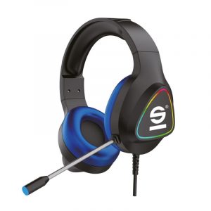 Sparco SPHEADPHONEPRO cuffia e auricolare Cablato A Padiglione Giocare USB tipo Nero, Blu