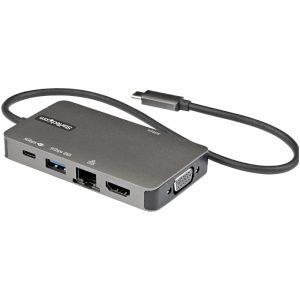 StarTech.com Adattatore multiporta USB-C a HDMI 4K 30 Hz o VGA 1080p - Convertitore USB C con HUB 3 porte e 100W Power Delivery