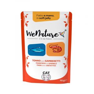 WeNature Tonno con Gamberetti Soft Jelly Umido in Busta per Gatti Peso Confezione 70 g - KIT 6x