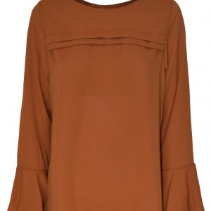 blusa con pieghe tinta unita EXSY 110220620 EXSY S Marrone Tegola