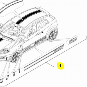 KIT STRISCE ADESIVE DX NERE ABARTH 500 OEM 71769148 ORIGINALE