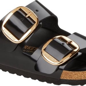 Arizona Big Buckle Donna Natural Leather Patent shine black, calz stretta