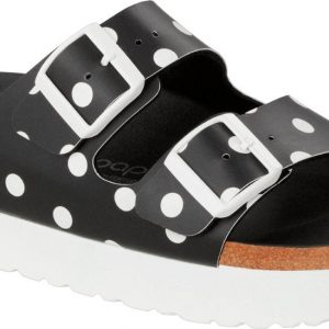 Arizona Platform Papillio Donna Birko Flor black white dots, calz stretta