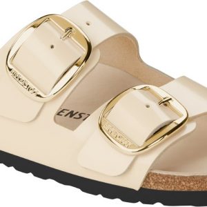 Arizona Big Buckle Donna Natural Leather Patent shine ecru, calz stretta