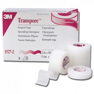 3M Transpore - Cerotto in plastica traforata, 1527-1 - 25mm x 9,14m - 12 rotoli