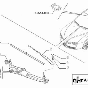 SPAZZOLA TERGICRISTALLI ANTERIORE PER ALFA ROMEO 159 ORIGINALE 50516543
