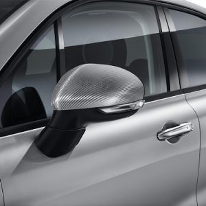 CALOTTE SPECCHIETTI EFFETTO CARBONIO BIANCO PER FIAT 500X ORIGINALI