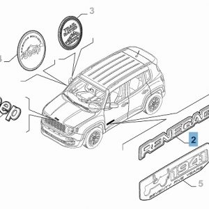 SIGLA MODELLO RENEGADE LATERALE DESTRA PER JEEP RENEGADE ORIGINALE