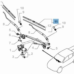 SPAZZOLA TERGICRISTALLI ANTERIORI PER FIAT FULLBACKPICKUP ORIGINALE 6000607072