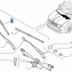 SPATOLA TERGICRISTALLO LATO PASSEGGERO PER JEEP RENEGADE ORIGINALE 6000633366