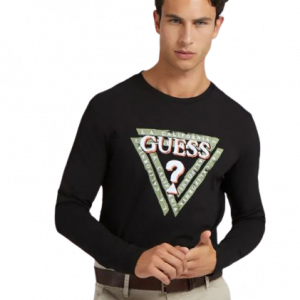 T-shirt GUESS manica lunga logo triangolo art.M2BI55J1314 S GUESS Nero Cotone Bangladesh 7619342067539