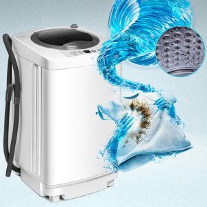 Costway Lavatrice portatile automatico 3,5kg per persone singole 2 in 1 Mini Lavatrice per appartamento Bianco