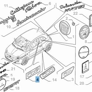 SIGLA DITTA E MODELLO PER FIAT 500 ORIGINALE
