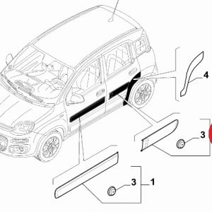 735786661 Modanatura porta posteriore sx Fiat Panda Originale