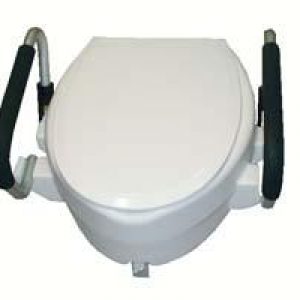 Rialzo WC 15 cm Mediland con braccioli ribaltabili e coperchio