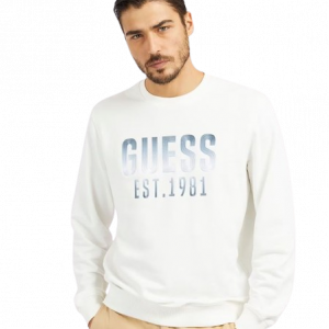 Felpa GUESS con logo ricamato art. M4RQ08KBK32 S GUESS Bianco Cotone Bangladesh 7624926418171