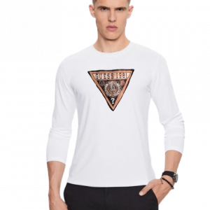 T-shirt GUESS manica lunga logo triangolo art. M4RI39J1314 S GUESS Bianco Cotone Bangladesh 7624926506700