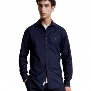 Camicia TOMMY HILFIGER regular fit in popeline art.MW0MW34269 M TOMMY HILFIGER Blu Notte Cotone Bangladesh 8720645597650