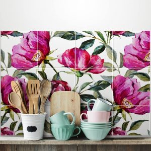 Pink flowers | Adesivi per piastrelle
