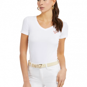 T-shirt GUESS cotone con scollo a V art. W2YI45J1311 XL GUESS Bianco Cotone Bangladesh 7621826988223