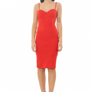 Abito SARAH CHOLE ALISIA con scollo a cuore art.014326 S Rosso SARAH CHOLE Poliestere Italia