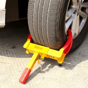 Costway Pinza artiglio della ruota per auto Morsetto bloccaggio per ruote antifurto con 3 chiavi