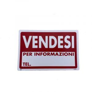 Cartello Dakota 20×30 cm VENDESI colore rosso e bianco