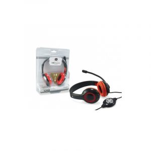 Conceptronic CCHATSTARU2R cuffia e auricolare Cablato A Padiglione Musica Chiamate USB tipo Rosso