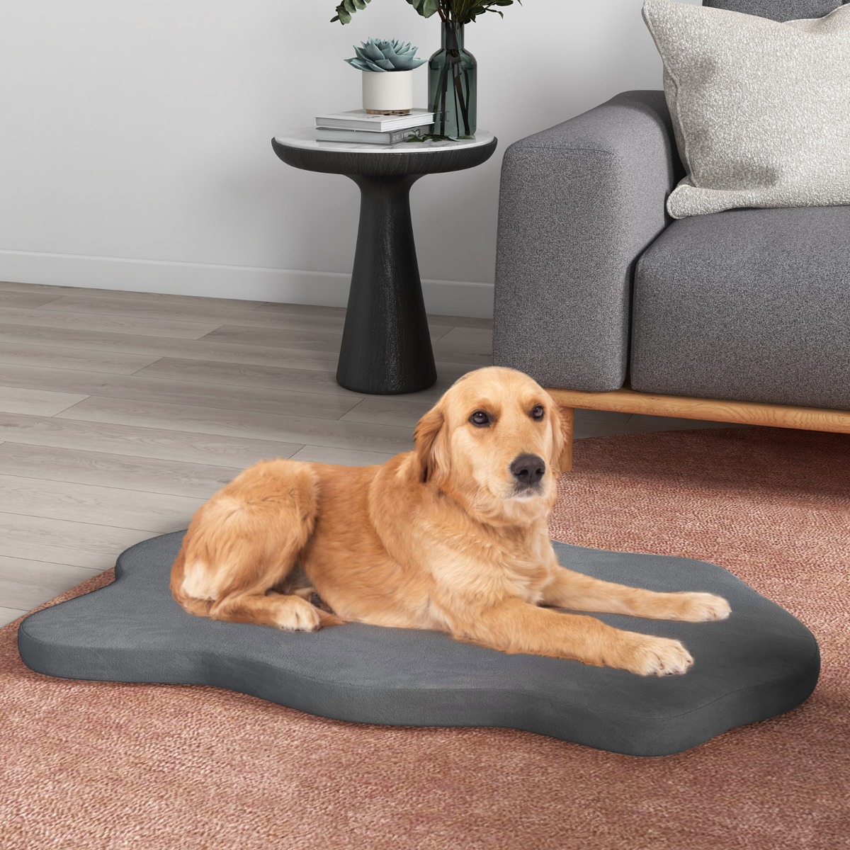 Costway Cuscino per cani impermeabile, Cuscino ortopedico per cani con supporto in memory foam copertura rimovibile Grigio