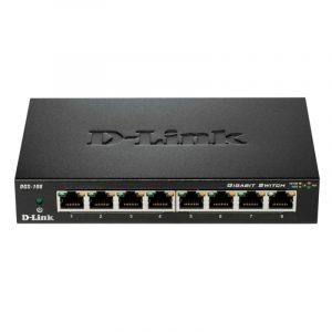 D-Link DGS-108 switch di rete Non gestito L2 Gigabit Ethernet (10/100/1000) Nero