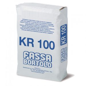 Intonaco di fondo Fassa KR100 a base calce e cemento ad elevata resistenza meccanica (Sacco da 25 kg)