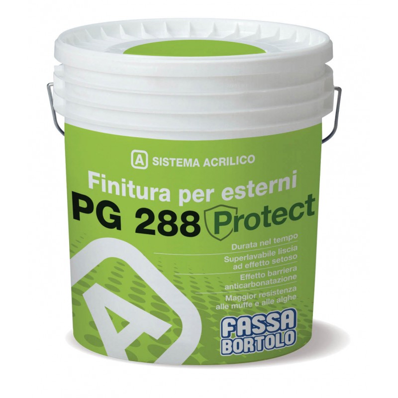 Finitura Fassa PG288 PROTECT liscia opaca per esterni bianco (Secchio da 14 lt)