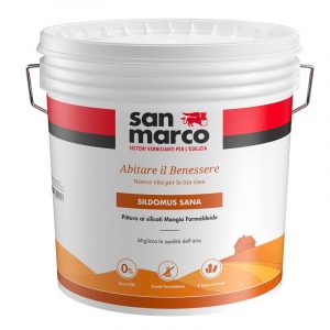 Idropittura traspirante antimuffa Sildomus Sana San Marco bianca per interni (Secchio da 1, 4 o 14Lt)